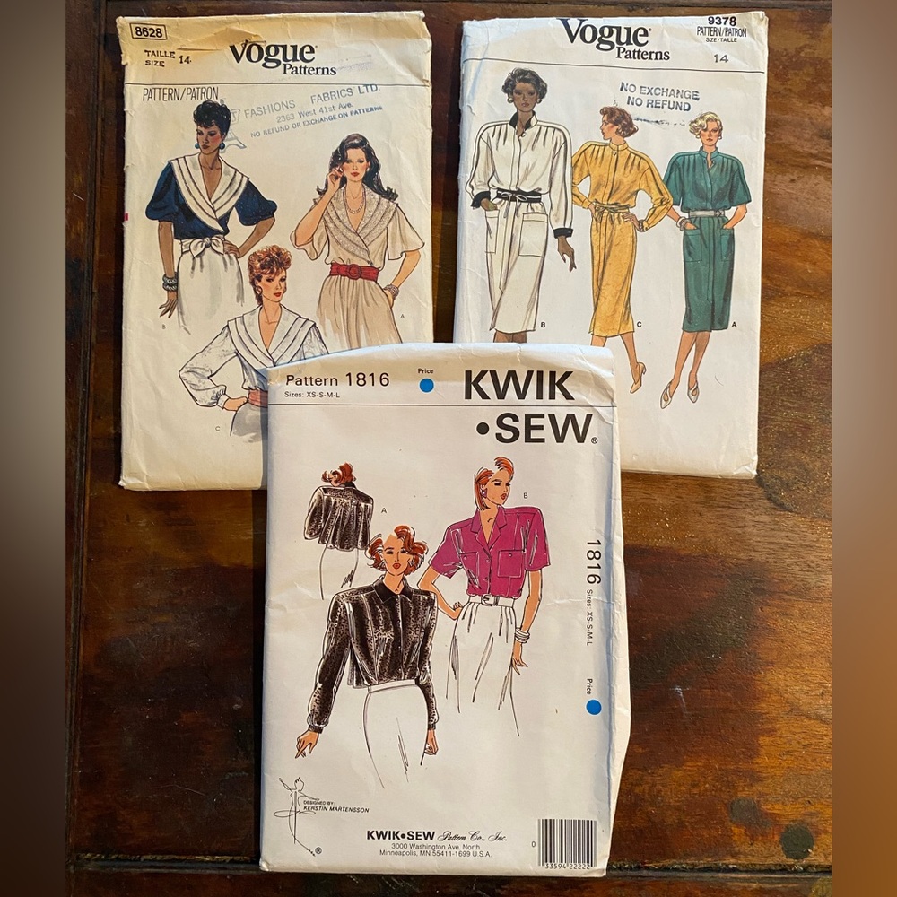 Vintage 80s sewing patterns